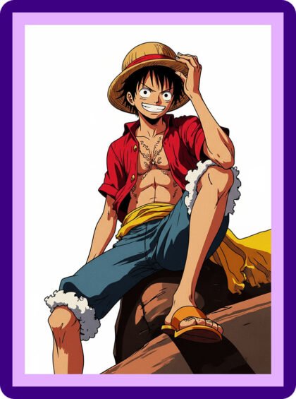 Monkey D. Luffy Sitting Relaxed Aesthetic Poster