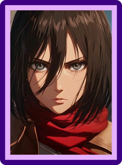 Mikasa Ackerman Red Scarf Close-up Aesthetic Poster