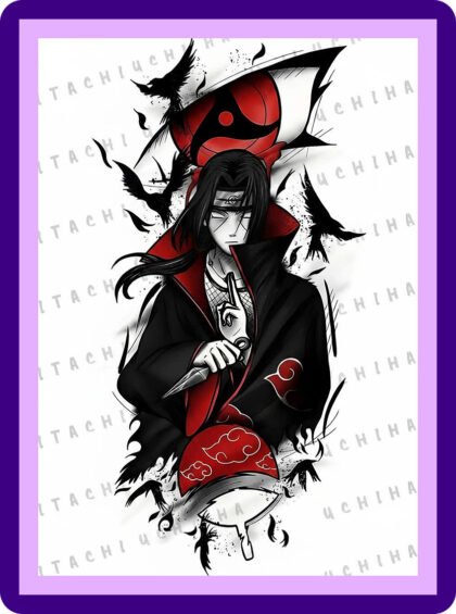 Itachi Uchiha Akatsuki Crow Sigil Aesthetic Poster