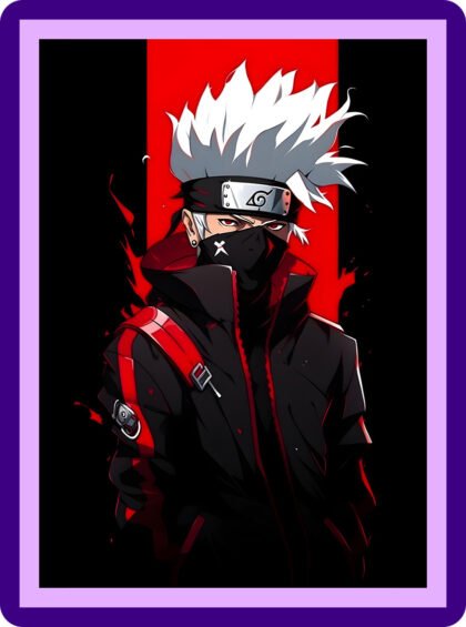 Kakashi Hatake Red Jacket Street Shinobi Aesthetic Poster