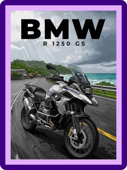 BMW R 1250 GS Coastal Highway Aesthetic Poster