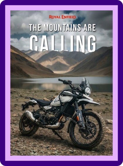 Royal Enfield Himalayan Mountain Lake Aesthetic Poster