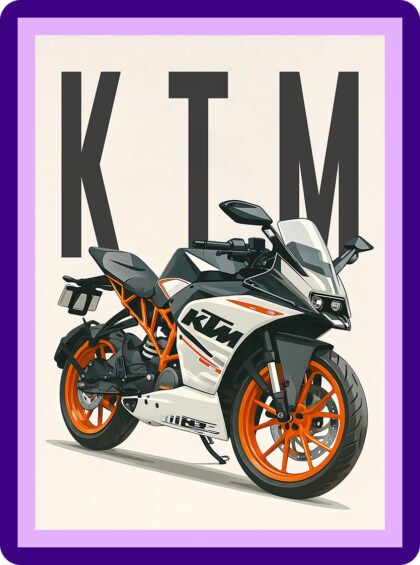 KTM RC 390 Racing Orange Aesthetic Poster