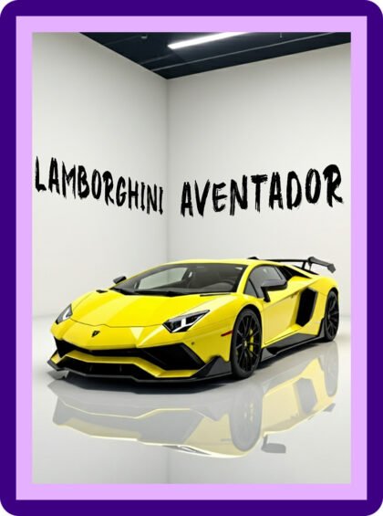 Lamborghini Aventador SVJ Racing Yellow Aesthetic Poster