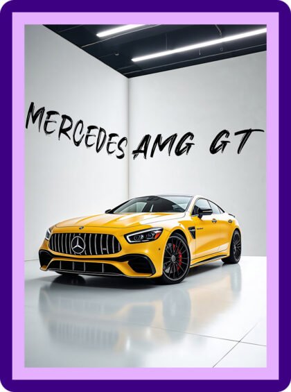 Mercedes AMG GT Solarbeam Yellow Aesthetic Poster