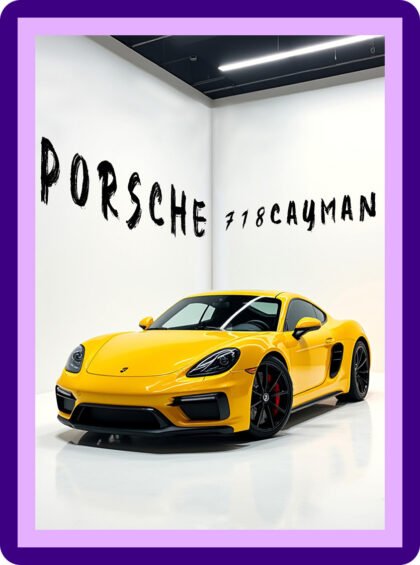 Porsche 718 Cayman Racing Yellow Aesthetic Poster