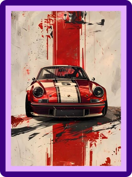 Porsche 911 - Red Racing Stripe Art