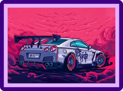 Nissan GT-R R35 Liberty Walk Aesthetic Poster