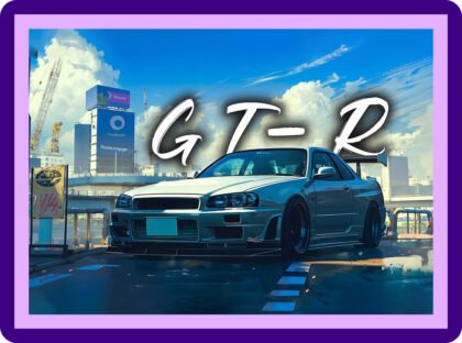 Nissan Skyline GT-R R34 Urban Night Aesthetic Poster