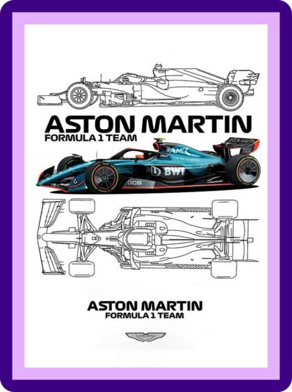 Aston Martin F1 Team Technical Blueprint Aesthetic Poster