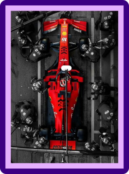 Scuderia Ferrari Pit Stop Overhead Aesthetic Poster