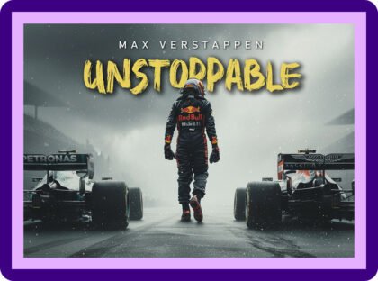 Max Verstappen Unstoppable Rain Track Aesthetic Poster