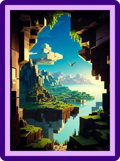 Minecraft Scenic Overworld Landscape Aesthetic Poster