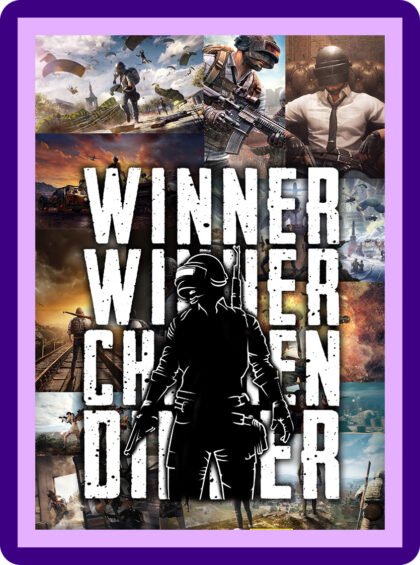 PUBG Winner Winner Chicken Dinner Collage Aesthetic Poster