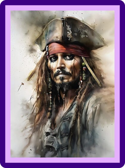 Jack Sparrow Pirate Watercolor Aesthetic Poster