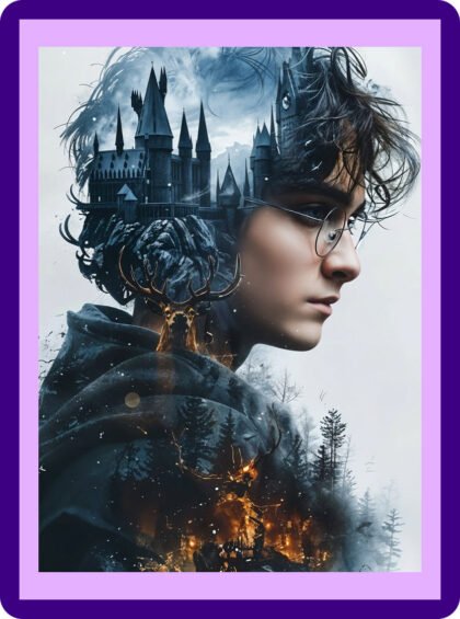 Harry Potter Hogwarts Silhouette Aesthetic Poster