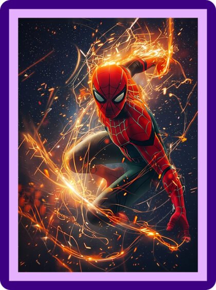 Spider-Man Stark Suit Ember Aesthetic Poster