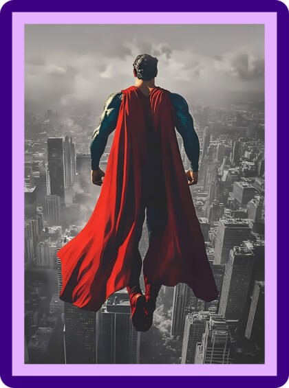 Superman Man of Steel City Gaze Aesthetic Poster