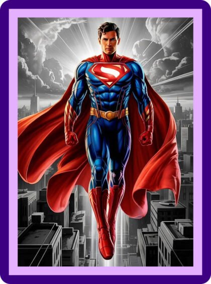 Superman Heroic Flight Portrait Aesthetic Poster