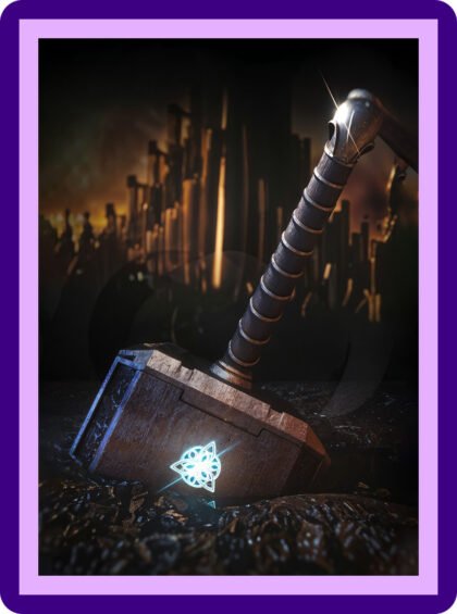 Mjolnir Thor Hammer Sigil Aesthetic Poster
