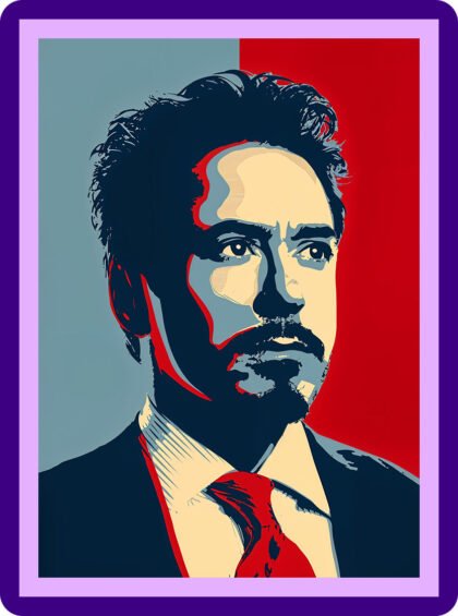 Tony Stark Iron Man Pop Art Portrait Aesthetic Poster
