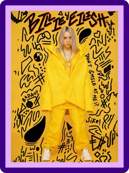Billie Eilish - Yellow Bad Guy Aesthetic Poster