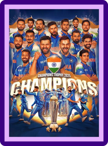 Team India - Champions Trophy 2025 Aesthetic Poster