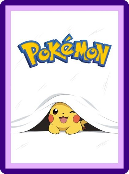 Pikachu Peeking Under Blanket Cute Pokemon Aesthetic Poster