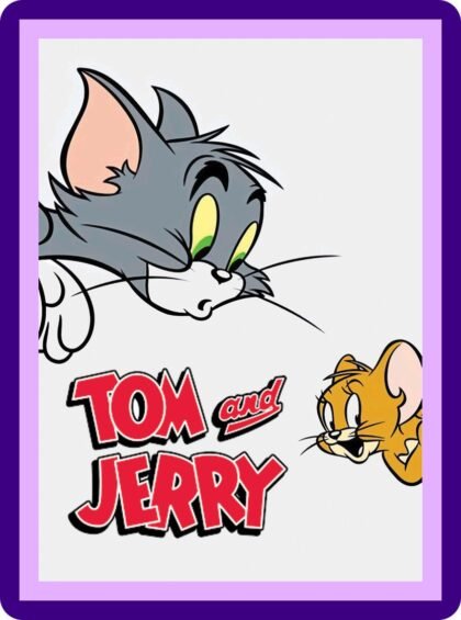Tom and Jerry Face-Off Intense Staredown Aesthetic Poster