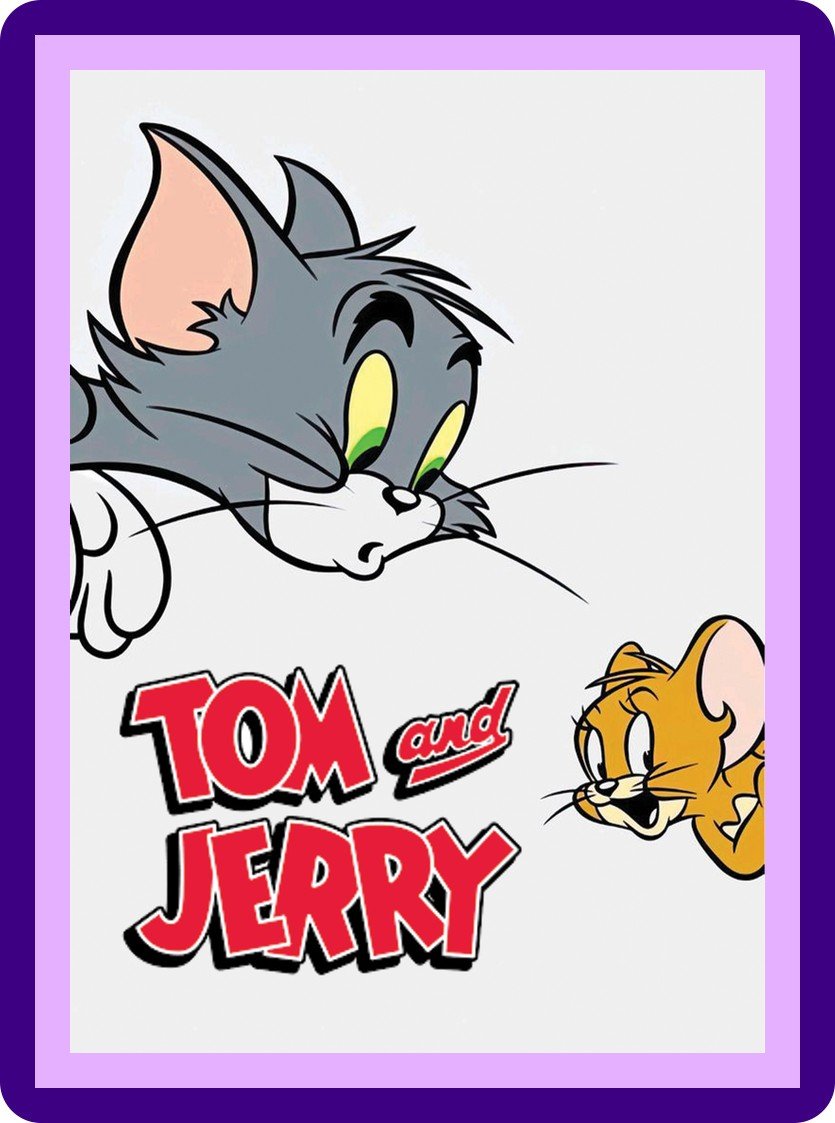 Tom and Jerry Face-Off Intense Staredown Aesthetic Poster