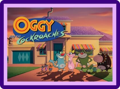 Oggy and the Cockroaches Full Cast Sunset Aesthetic Poster