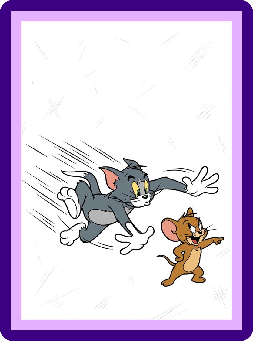 Tom and Jerry Speed Chase Motion Lines Aesthetic Poster