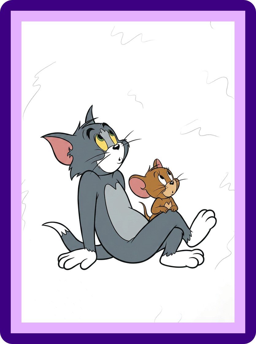 Tom and Jerry Calm Together Peaceful Duo Aesthetic Poster