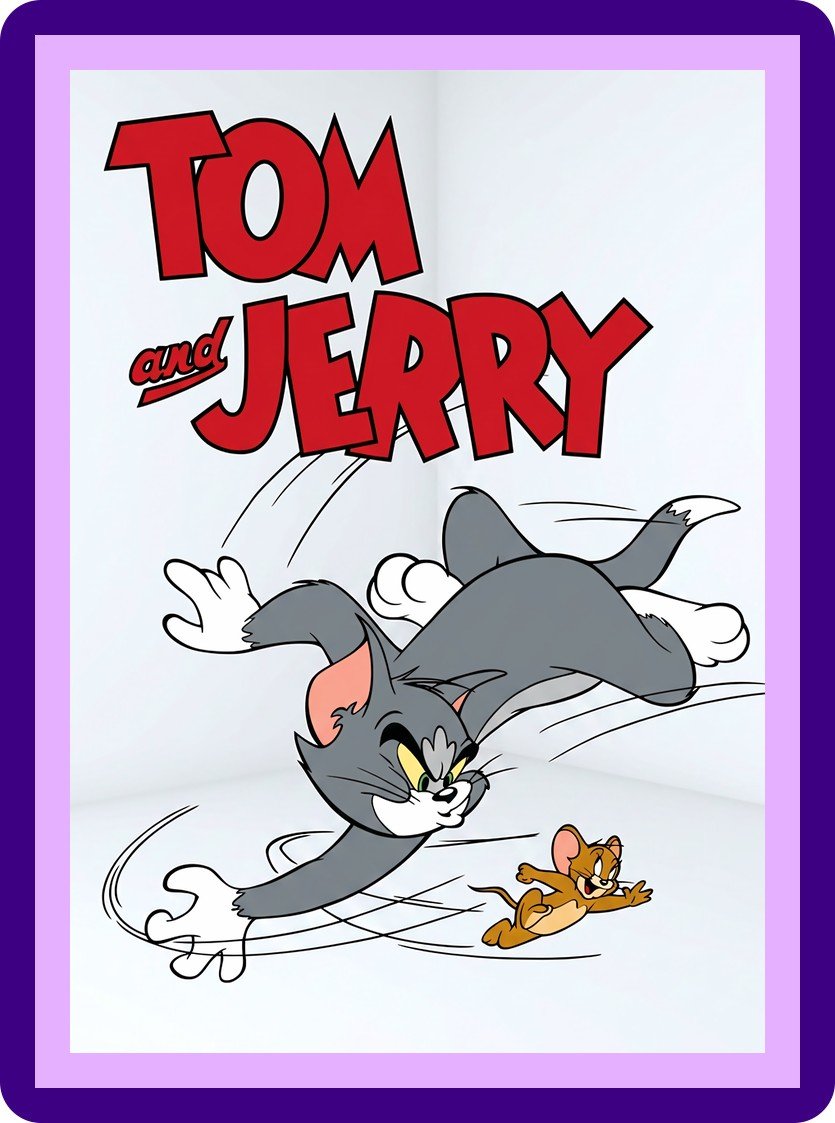 Tom and Jerry Classic Chase Logo Aesthetic Poster