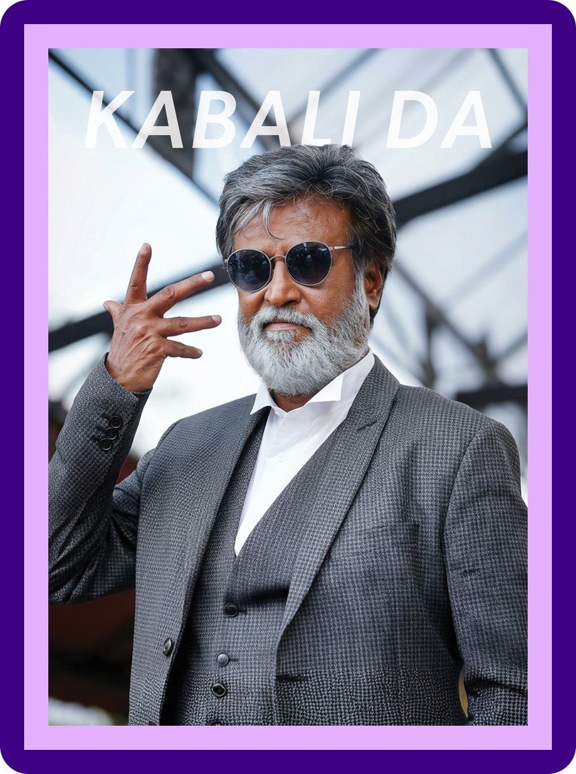 Rajinikanth Kabali Da Grey Suit Swag Aesthetic Poster