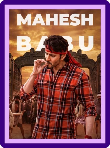 Mahesh Babu Red Shirt Headband Epic Street Look Aesthetic Poster