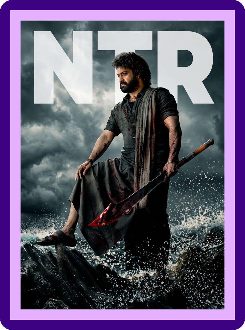Jr NTR Devara Blood Axe Stormy Sea Warrior Aesthetic Poster