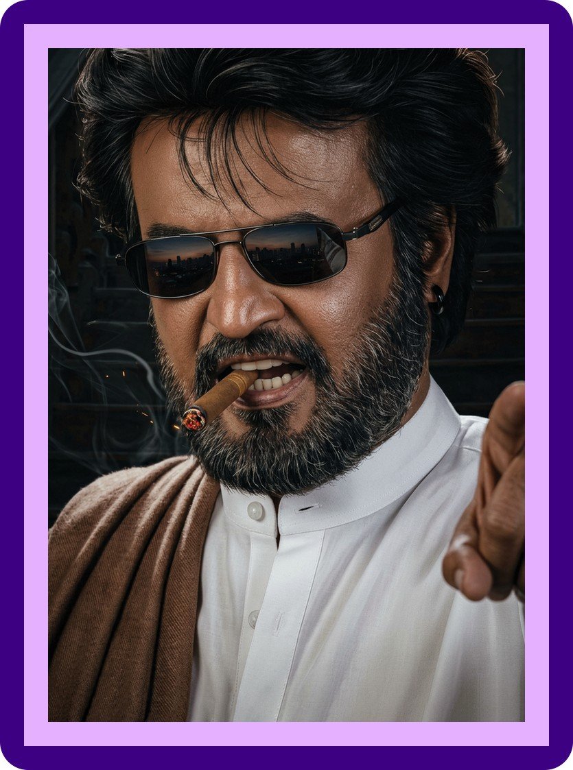 Rajinikanth Cigar Boss Aesthetic Poster