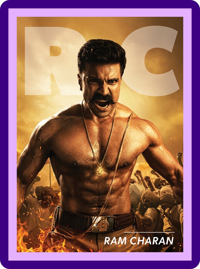 Ram Charan RC RRR Shirtless Warrior Fire Rage Aesthetic Poster
