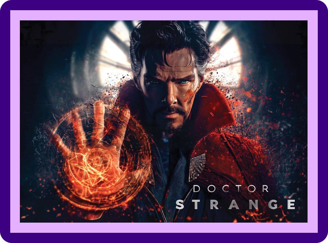 Doctor Strange Sorcerer Supreme Fire Mandala Aesthetic Poster