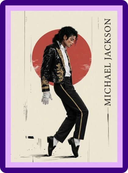 Michael Jackson Red Circle Editorial Sequin Glove Iconic Aesthetic Poster