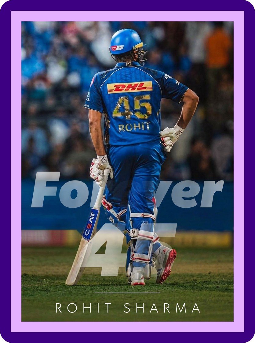 Rohit Sharma Mumbai Indians #45 Joyful Smile Aesthetic Poster