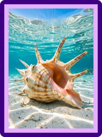 Spiky Conch Shell Underwater Aesthetic Poster