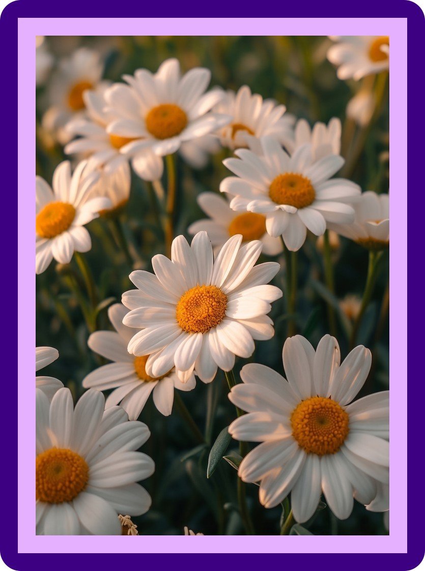 Daisy Cluster Macro Golden Light Aesthetic Poster