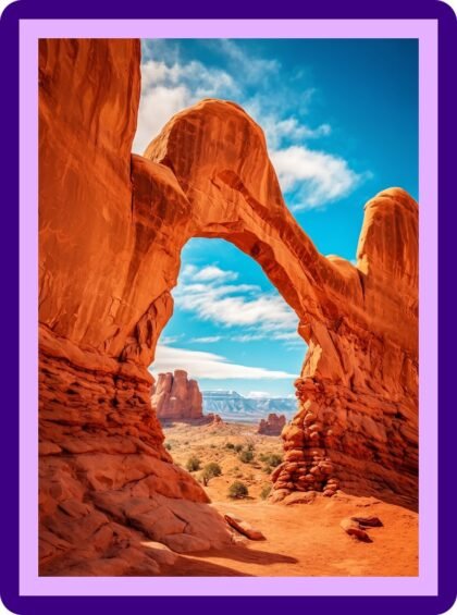 Red Rock Desert Arch Aesthetic Poster