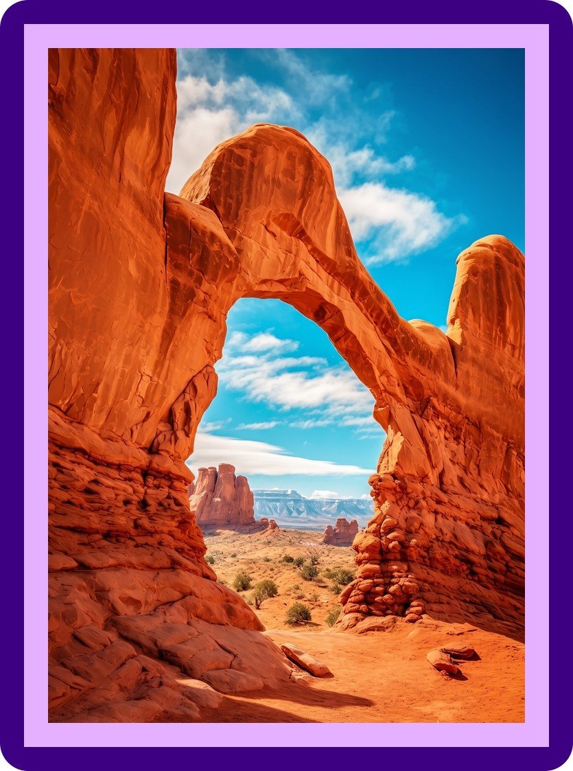Red Rock Desert Arch Aesthetic Poster