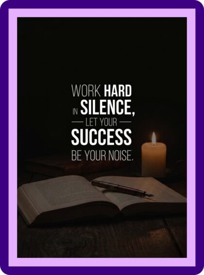 Work Hard In Silence Candle Books Aesthetic Poster