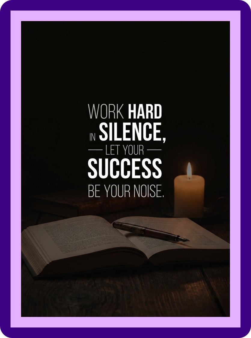 Work Hard In Silence Candle Books Aesthetic Poster