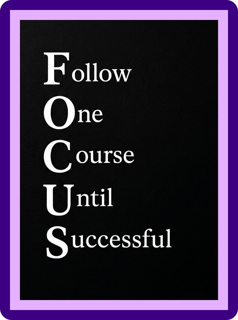 Focus Follow One Course Acronym Aesthetic Poster