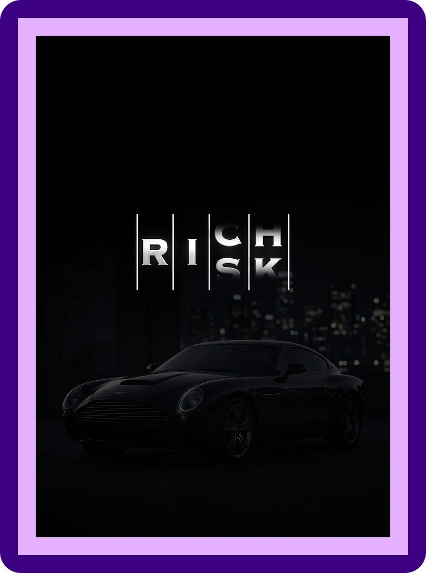 Rich Risk Luxury Car Night City Aesthetic Poster